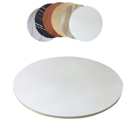 Plateau tournant Lazy Susan en bois blanc de 61 cm pour table de salle à manger, grand plateau de service rond, facile à partager, plateau tournant de 60 cm de diamètre