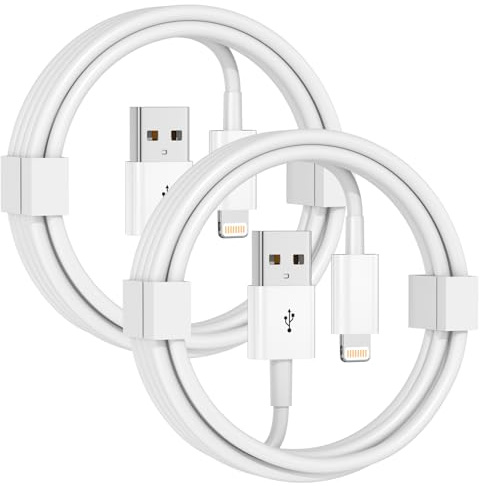 FOXSEA 1.8M 2 Pack USB A to Lightning Cable MFi Certified Fast Charging Cable Compatible for iPhone 14/13/12/11 Pro/Pro Max/XR/XS/X, iPad, Apple CarPlay Car Charger
