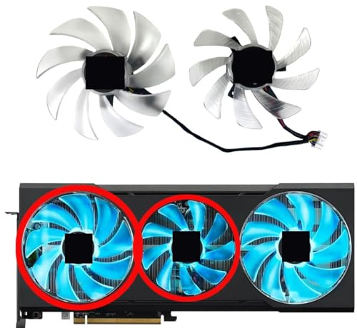 LFGOZSD DIY For POWERCOLOR for Radeon RX 6700 XT 12GB for Hellhound Graphics Card Replacement Fan(Middle left fan)