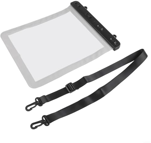 PVC Waterproof Tablet Bag for Beach Pool Rafting and Water Splashing Festival, 23 x 26.5 cm with Lanyard, Compatible with Most Tablets, Single Piece(White)