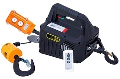 Verricello Elettrico 220v 500kg Gru Telecomandata Paranco A Fune Elettrico Guscio In Alluminio Coperta Piccola Paranco a Leva Elettrico(3 IN 1-300 KG 11.8M)