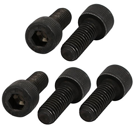 sourcing map 5 Stück Zylinderschrauben M8x20mm 12,9 Grad Innensechskantschraube Linksgewinde Schraube Schwarz