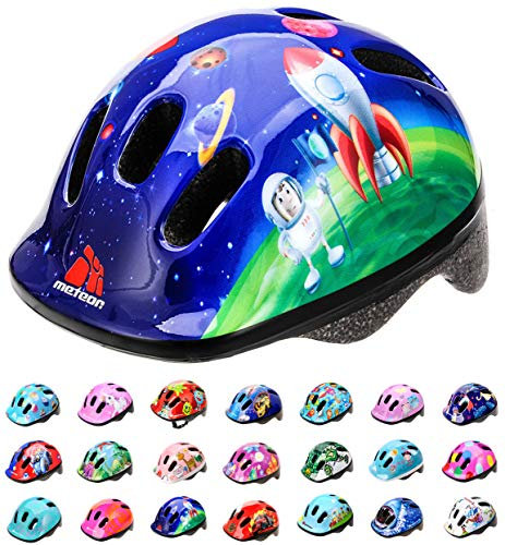 meteor® Fahrrad-Helm Kinder-Jugend-helme: Radhelm Radsport Skateboard Inline-Skate BMX Scooter - Entwickelt für die Sicherheit der jüngsten Benutzer, COSMIC ROCKET, XS 44-48 cm