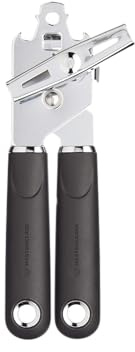 MasterClass Apriscatole con impugnatura morbida, acciaio inox, 19 cm, nero