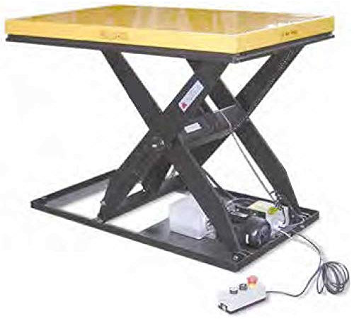 Piattaforma elevatrice elettroidraulica a pantografo semplice con piano di sollevamento fisso elevatore a forbice cm.130x 80 tavolo sollevatore Kg.1000 h.cm.101 NPF100EF