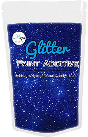 Mopa Crafts Royal Blue Glitter Paint Crystal Additive 100g for Emulsion Paint - for use with Interior/Exterior Wall, Ceiling, Wood, Metal, Varnish, Dead Flat, Matt, Soft Sheen or Silk Paints