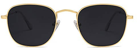 SOJOS Small Square Polarized Sunglasses for Women Men Classic Vintage Retro Style SJ1143 with Gold Frame/Grey Lens