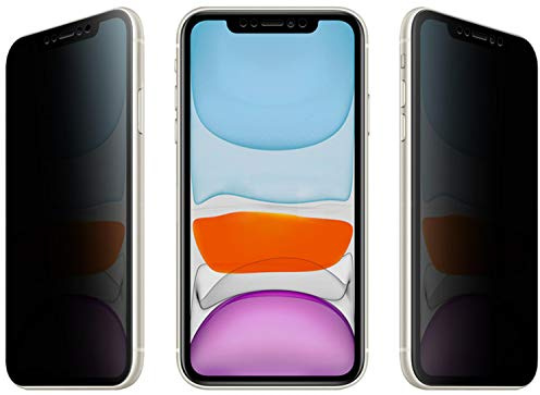 Thorani 2 Stück Privacy Filter für Apple iPhone 11, XR - Panzerfolie mit Blickschutz, kratzfest, selbstheilend, optimiert für Handy-Cover