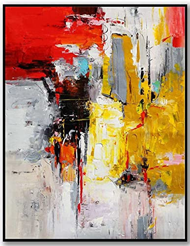MWMG Ölbilder Auf Leinwand Handgemalt,Bunte Textur Graffiti Abstrakt Moderne Kunstwerke Gemälde Handgemalte Ölgemälde Auf Leinwand Wandkunst Für Wohnzimmer Schlafzimmer Büro Wohnkultur,60X80Cm(24X3