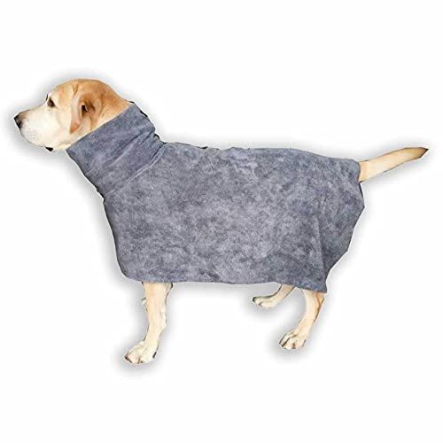 MONKIMAU Hundebademantel aus Mikrofaser für kleine mittelgroße große Hunde (XL)