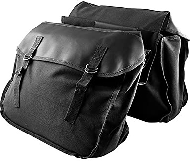 Baceyong Universal Motorrad Satteltasche Große Kapazität Canvas Satteltasche Reversible Travel Scooter Satteltasche (Schwarz)