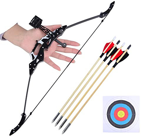 Mini Bogen und Pfeile Set für Kinder und Jugend, Kinderbogen Taschenbogen Compound Recurve Bogen Pfeile mit Zielscheibe für Bogenschießen Outdoor Schießen (Typ 3)