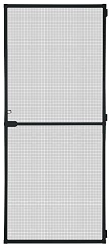 Schellenberg 70931 Fly Screen Balcony Door, Insect Protection Door Action 100 x 210 cm Divided, 14 mm Installation Depth, Anthracite