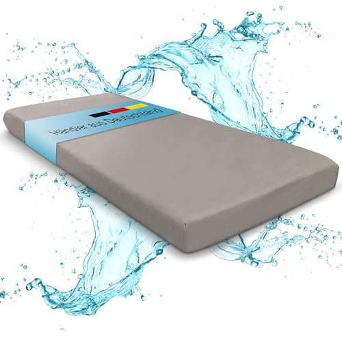 ELONEO wasserdichter allergikerfreundlicher Matratzenbezug, weich und atmungsaktiv aus 100% Polyester, geeignet für Matratzen bis 25 cm Höhe, 180 x 200, grau