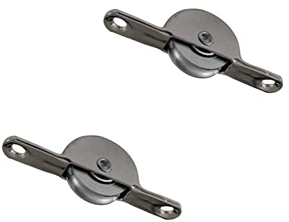 Laufrolle aus Stahl Führungsrolle für Schiebetür Rolle mit Kugellager Schiebetürbeschlag universelle Bodenführung für Holzschiebetüren 76mm Nut 2 Stück