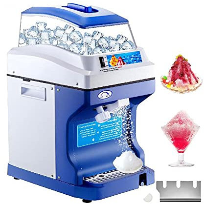 KIPEKE Commercial Ice Shaver Crusher, Electric Shaved Ice Crusher, 250W Tabletop Electric Snow Cone Maker, 441LBS/H Smoothie Blender with 11LBS Hopper, For Parties Events Snack Bar