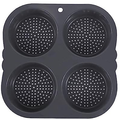 DISPRA Molde de silicona para panecillos de hamburguesa, molde de pan de 4/6 cavidades, molde para magdalenas, molde flexible y reutilizable, moldes para hornear hamburguesas, magdalenas inglesas y