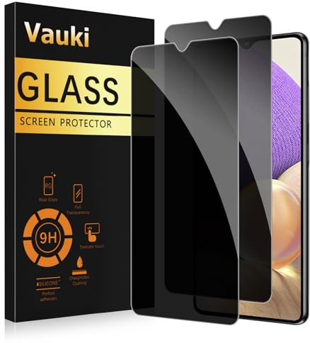 Vauki Sichtschutz Schutzfolie für Samsung Galaxy A32 5G Schutzglas 2 Stück,9H Härte Privacy Displayschutzfolie,Privatsphäre Anti-Spy Bläschenfrei Kratzfest Blickschutzfolie für Samsung Galaxy A32 5G