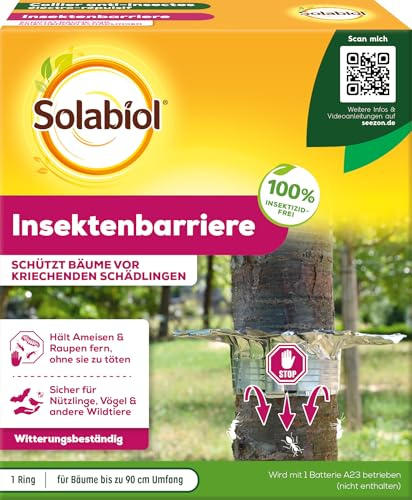 Solabiol Insektenbarriere, elektronische Abwehr von kriechenden Insekten wie Frostspanner, Gespinstmotten und Ameisen an Obstbäumen, 1 Stück