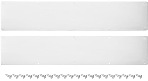 sourcing map 2pcs Door Kick Plate, 6 x 30 Inches Aluminum Kick Plate Door Plate, 2 mm Thickness, for Exterior Front Door or Back Door, Silver