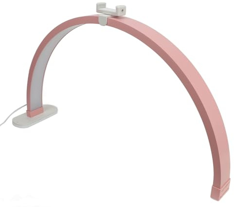 40-WNagelschreibtischlampe, 27-Zoll-Schreibtischlampe für Nägel, kein Flimmern, rutschfeste Basis, Touch-Taste, Handyhalter, für Nagel-Wimpernverlängerung (Rosa)