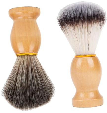 Angoily 2stücke Nackenpinsel Aus Nylon Und Holz Für Rasur Salonreinigung Gesichtsreinigung Weicher Borstenkopf Fusselfrei Leicht Zu Reinigen Langlebig Tragbar Und Hygienisch
