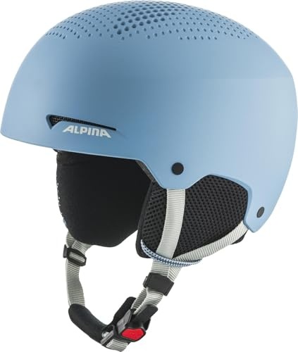 ALPINA ZUPO Casco da sci unisex per giovani, colore blu fumé opaco, 51-55