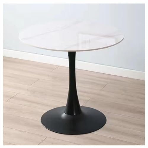 Bistrotisch, Marmor-Esstisch, 60/70/80 cm, runder Küchentisch mit Metallsockel, 4-Sitzer-Esstisch, Möbel, moderner Couchtisch für Küche, Esszimmer, Wohnzimmer (Größe: 80 cm, Farbe: 5)