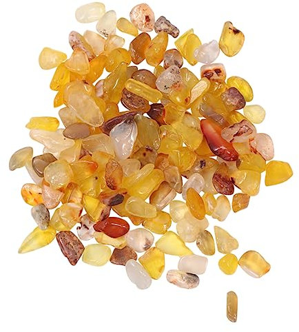 Kisangel 200g Polierte Kieselsteine Für Aquarien Und Blumenarrangements Irreguläre Gelbe Deko-Steine Für Fischbehälter Terrarien Und Gartenverschönerung