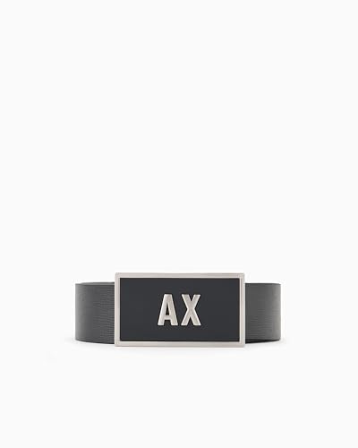 Armani Exchange Gürtel Geschenk Set Herren Doppelschnalle Schwarz, Schwarz, 130 cm