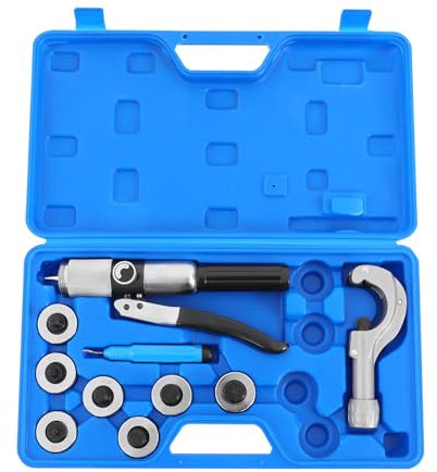 Expansor de tubos hidráulico para HVAC, kit de herramientas de estampación hidráulica, herramienta de expansión de tubos de aluminio y cobre con cortador de tubos y estuche de transporte para calefa