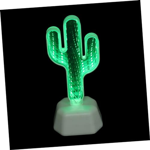 Hemobllo Led-kaktus-lampe Mit Spiegeloberfläche Nachtlicht Für Heimdekoration Tunnellampe Als Schminkspiegel Batteriebetrieben Aa Nicht Enthalten Kaktusform-leuchtschild Für Kinderzimmer Un