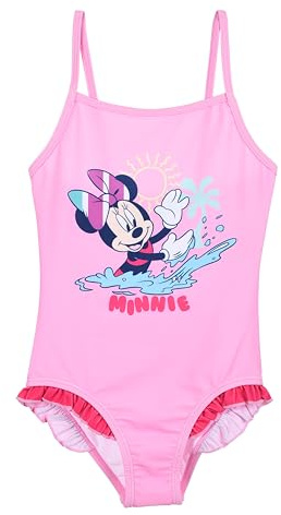Disney Minnie Mouse Bañador para Niña, Bañador de una Pieza Verano Natación Infantil, Tallas 3 a 8 Años (FR/ES, Edad, 4 años, Regular, Rosa)