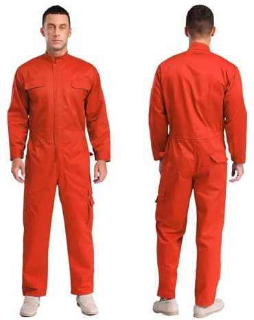 Salopette de travail for homme, combinaison résistante à l'usure, combinaison de travail for usine alimentaire, vêtements de travail for mécanicien, uniforme de travail for atelier de réparation(Orang