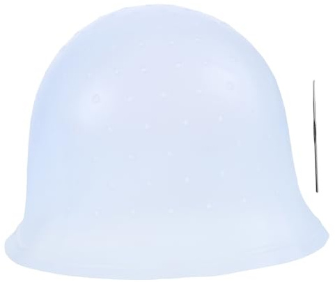 WRITWAA Hair Highlighting Cap Multiple Hole Options Reusable Silicone Hair Dyeing Cap Scalp Steel for for Coloring and Treatments