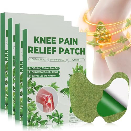 Robofun 80 PCS Wärmepflaster Knie, Pain Relief Patch mit Ingwer & Wermut, Moxibustion Schmerzlinderungspflaster, Wermutpflaster Schmerzpflaster für Knie, Rücken, Nacken und Muskelkater
