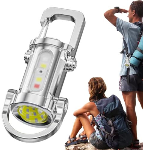 Jubilofex Lampe Torche Portative Pour Clés,Lampe Torche Rechargeable pour Clés - Lumière Vive Étanche Équipement De Survie Pour Les Activités De Plein Air, La Randonnée, Le Camping Et La Pêche