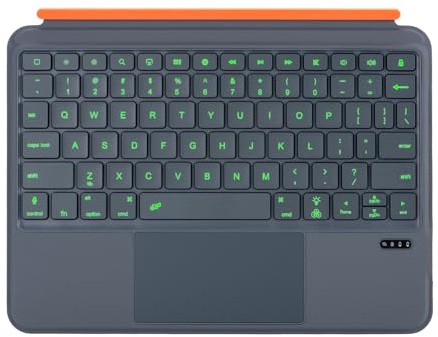 YIZITU Teclado Desmontable Magnético con Backburns De Trackpad Precisos Y Estuche Protectora para Almohadilla Múltiples Modelos USB C Teclado De Almohadilla Recargable con Cubierta PU