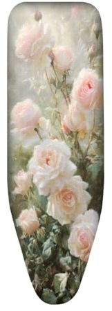 Bügelbrettbezug 140X45 Rosa Muster Universal Bezug für Dampfbügelstation | Hitzebeständig, Reflektierend, Waschbar, mit Schnurbindung Bedruckt Bügelbretter
