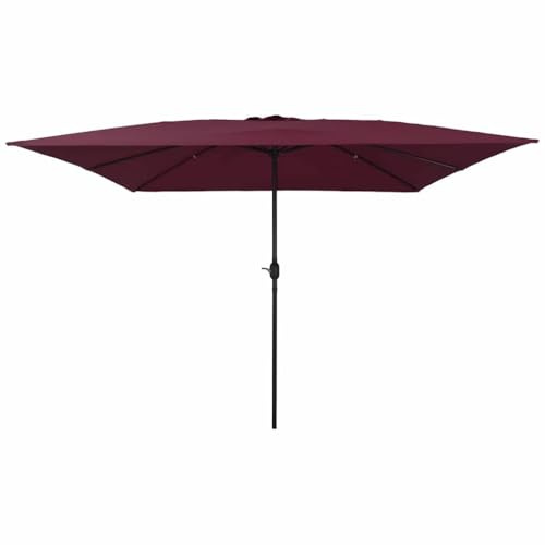INLIFE Parasol de Jardin Rouge et Noir 295 x 295 x 245 cm-42003656
