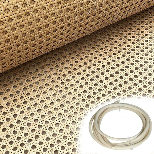 100cm de Ancho Rejilla Mimbre Natural con Tiras Ratán, Rollo de Ratán Vienés por Metros, Correas de Caña de Tela Malla, Tejido de Caña para Muebles Silla Gabinete Bricolaje(35x50cm)