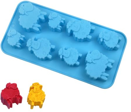 TENGWA Cupcake Stampo 8 Cavità Forma di Pecora Stampi per Dolci Senza Bpa Stampo Ciambelline Utilizzato per Cubetti di Ghiaccio al Cioccolato Fai Da Te Natale e Pasqua
