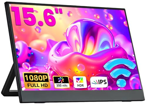 Ucani Portable Monitor with Wifi-15.6 portable display 1080P FHD IPS USB-C HDMI screen for Laptop-monitor Display Support Windows/Mac/PC/Phone