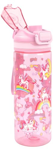 Decalsweet Kids Water Bottle with Handle, BPA Free Kid Water Bottle Rainbow | 650Ml Bpa-Free Tritan Bottle With Handle, Leakproof Design, Ideal For Girls & Teens At School, Travelling And Gym Workouts