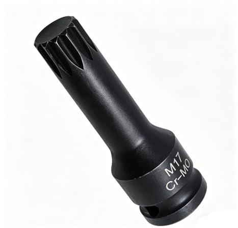 Juttzzei 1/2 Drive x M17 (17mm) Impact Triple Square Spline Bit Socket | 78mm Length 12 Point M11 Spline Bit Socket, Premium CR-MO Steel 17mm Sockets 1/2 for Torque Wrench, Ratchet Wrench