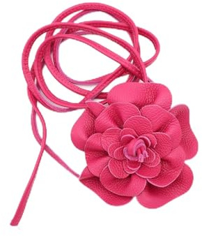 MIRROSI Damen Taillengürtel Blume aus Echtleder zu binden, Made in Italy, Einheitsgröße (Geeignet für einen Hüftumfang bis zum ca.150 cm)