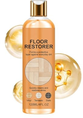 Restaurador de Suelos 120 ml Solución Limpiadora y Abrillantadora para | Restaurador para Suelos de Alto Tránsito en Terrazo Pizarra Apartamento Dormitorio Oficina