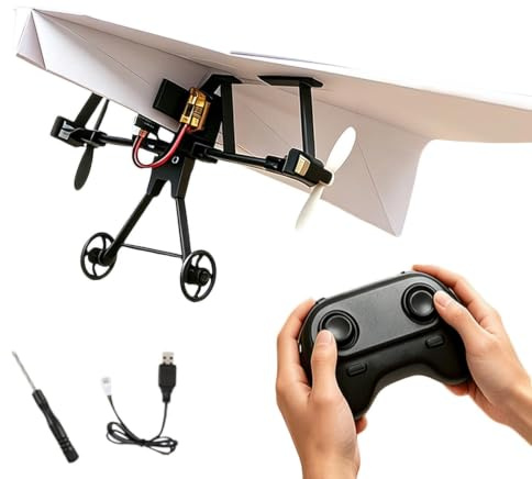 Generisch RC Paper Airplane Kit Garten Flugzeug Spielzeug | RC Kampfjet Für Mädchen Hinterhof Park Camping Schule Geburtstag Garten Rasen