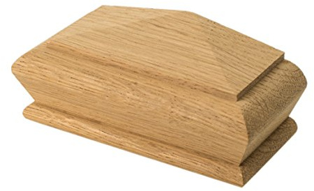 Blueprint Joinery Solid Oak Pyramid Cap for 70mm Newel Posts (Half Cap) - Pyramid Style Newel Post Caps Available As Double Cap, Full Cap & Half Cap. Oak Newel Post Caps for Stairs.