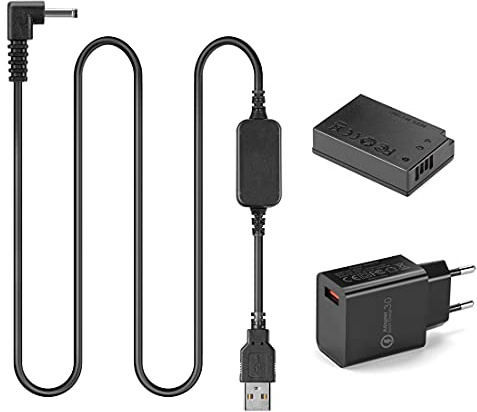 Câble USB CA-PS700 LC-E17 + Batterie Factice Coupleur cc DR-E17 + Adaptateur USB QC3.0 pour Canon EOS M3 M5 M6 M6 Mark ii